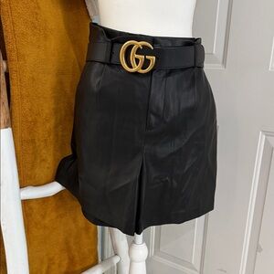 Banana Republic Black Skirt with Gold Buckle